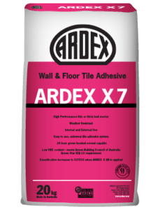 ARDEX X 7 cement-based non-slump wall and floor tile adhesive